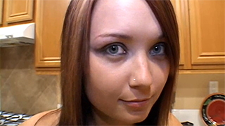 Redhead Mandy Stares you Down with her Blue Eyes in Casting Audition